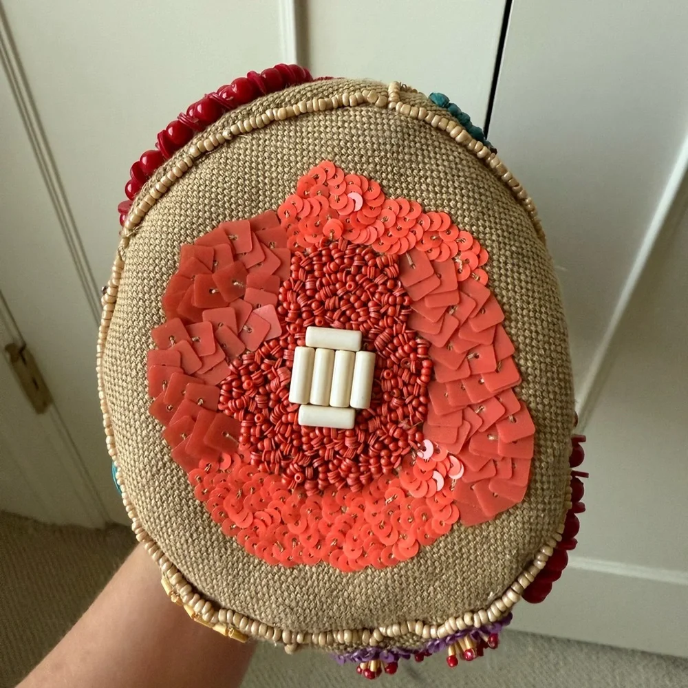 NWT ZARA BEADED BASKET BAG - Picture 13 of 16